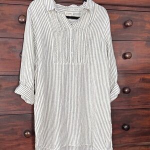 Artisan NY Navy and White Linen Tunic